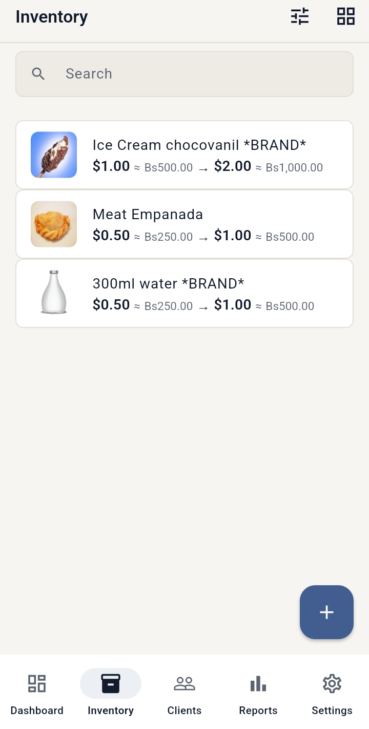 Add your products and prices.